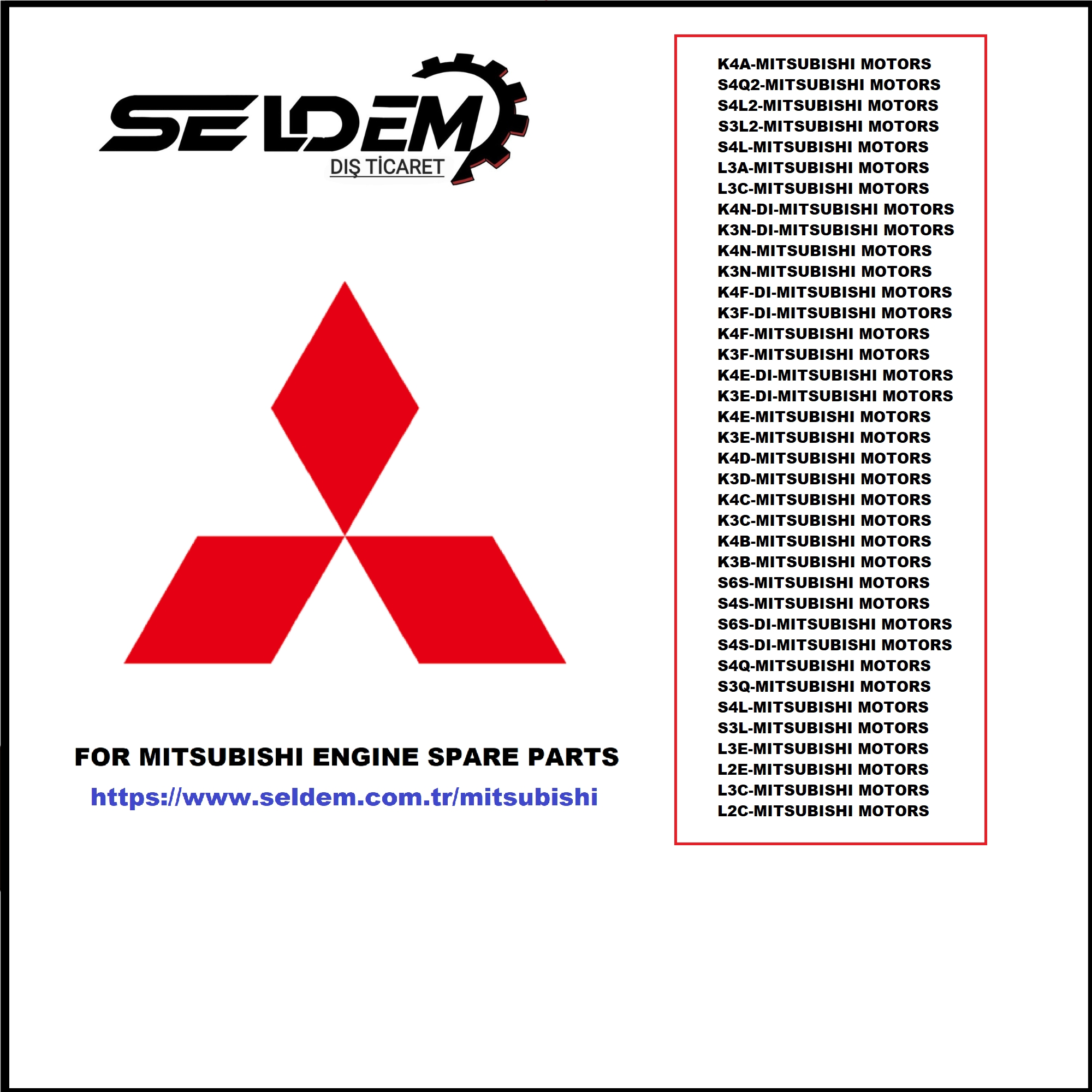 MITSUBISHI - K4E Motor Piston ( Segmansız ) 0,50mm